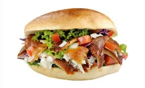 Vers afgebakken broodje gevuld met mals, gekruid kalfdonervlees, frisse salade en huisgemaakte saus naar keuze.